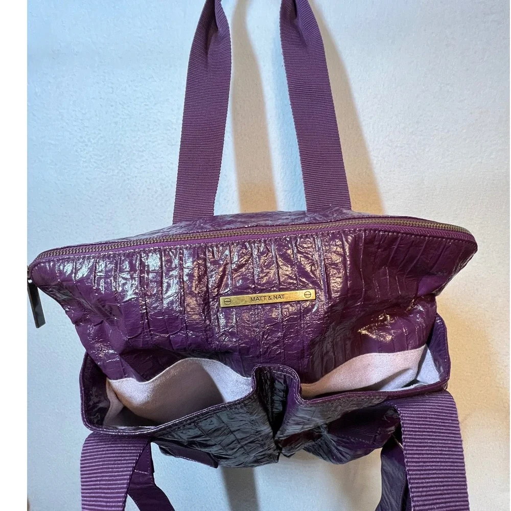 Matt & Nat‎ Purple Tote Bag Crossbody Vegan Leather Shoulder Bag
